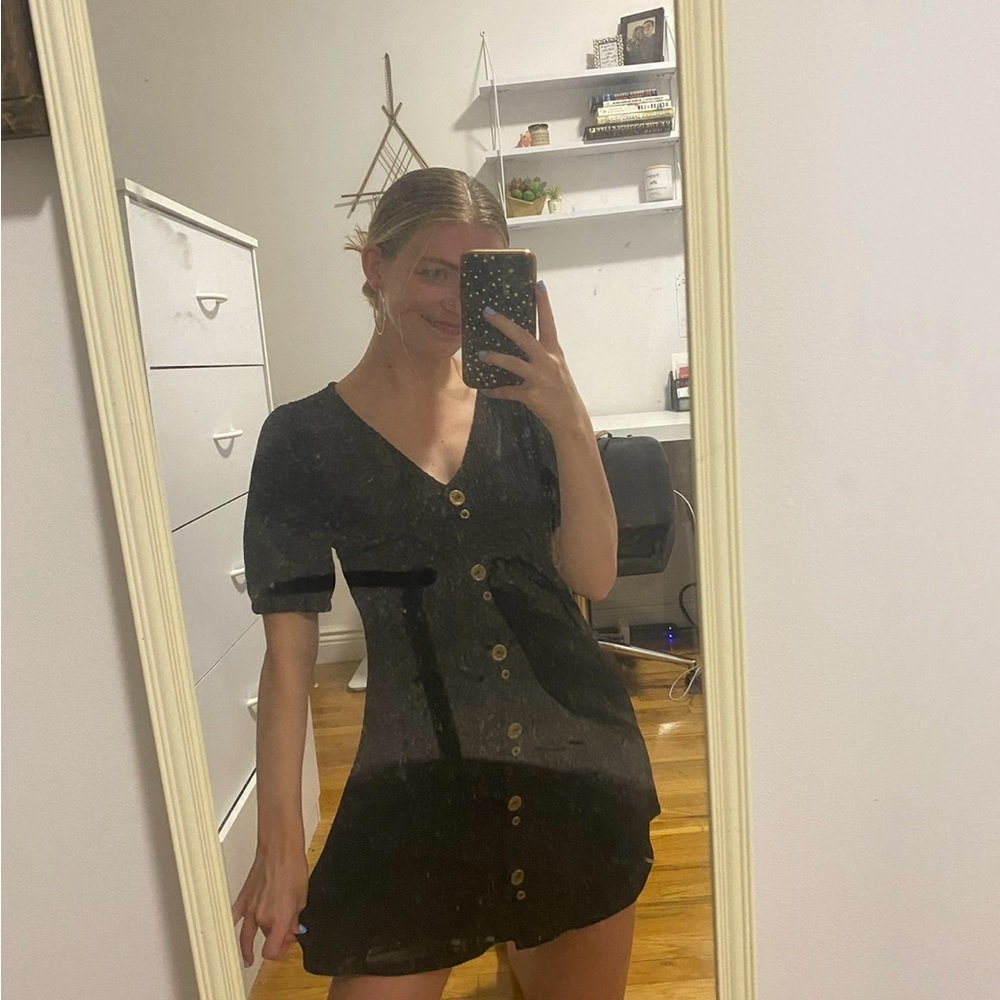 Black Button-Up Dress